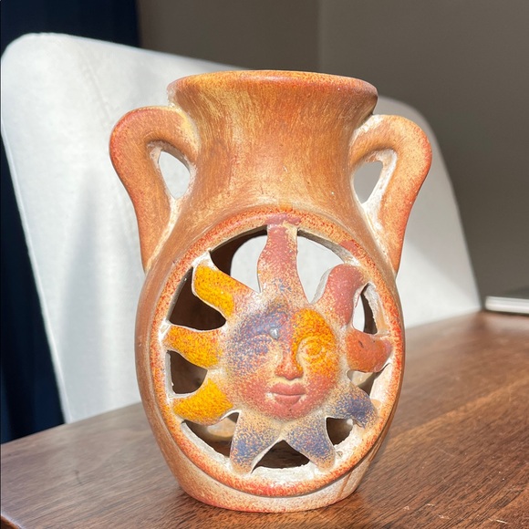 Other - Moon and Sun Terra Cotta Votive Holder Candle Celestial